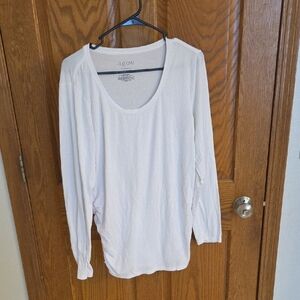 White Long Sleeve Maternity Tee